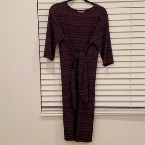 Zara Midi Length Tribal Print Dress w/ Front Tie